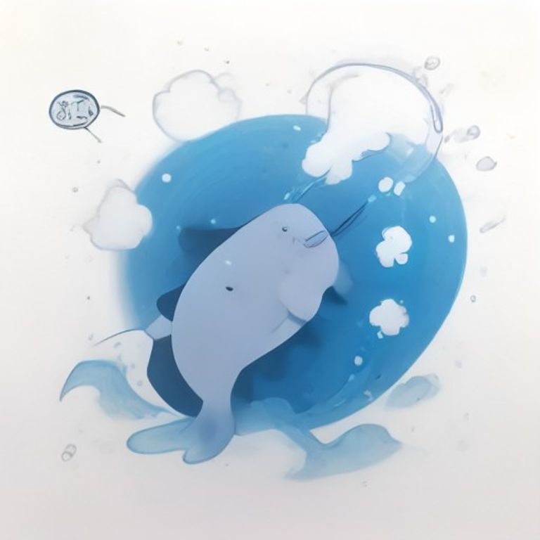 퐁퐁 물줄기 뿜어내는 아기 고래