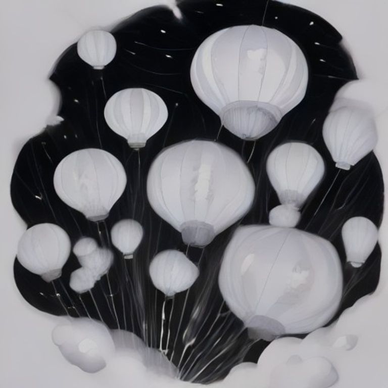 반짝이는 밤하늘 등불 날리기 행진