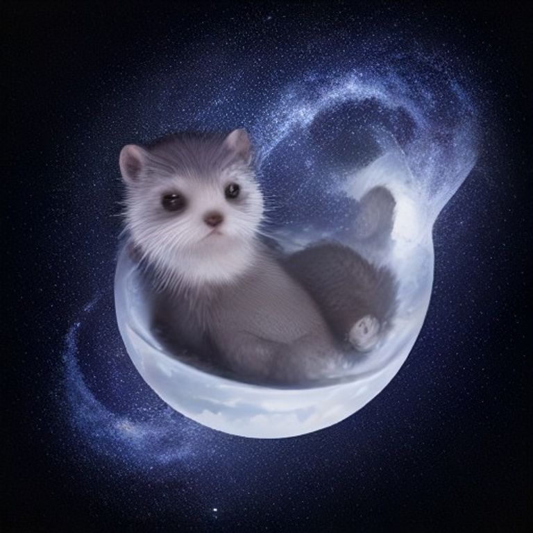 아기 수달의 은하수 튜브 수영 파티