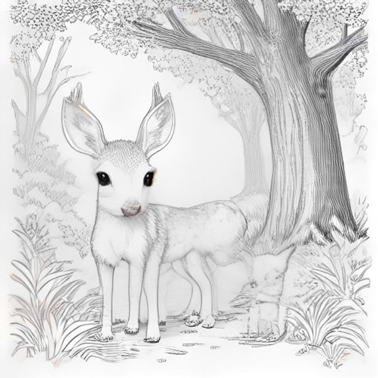 마법의 숲속 아기 사슴 오두막