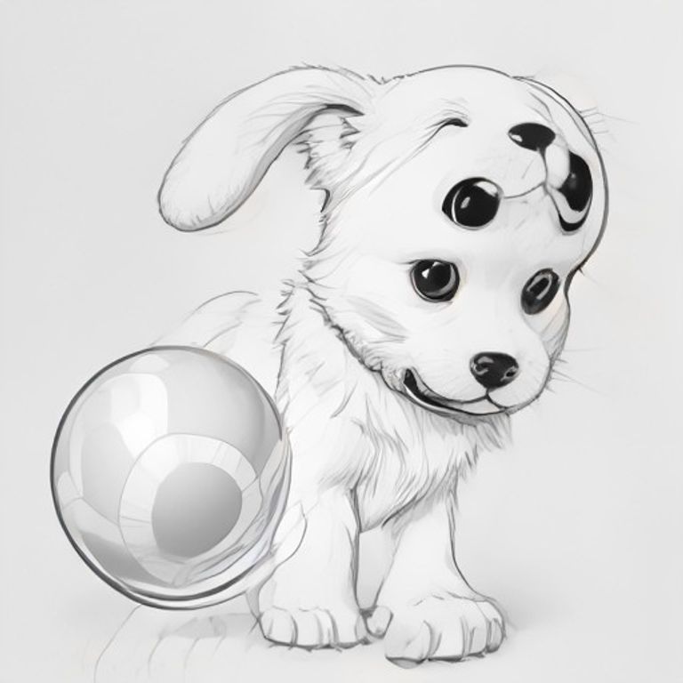 통통 튀는 아기 강아지 공놀이