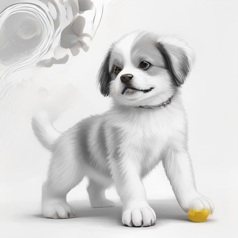 통통 튀는 아기 강아지 공놀이