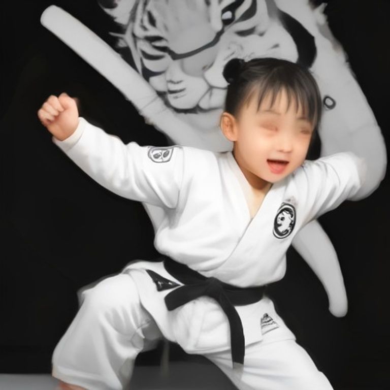 태권도 품새 성공한 아기 호랑이