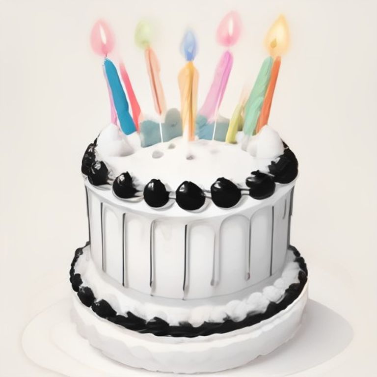 생일 축하 꼬끼오 3단 촛불 케이크