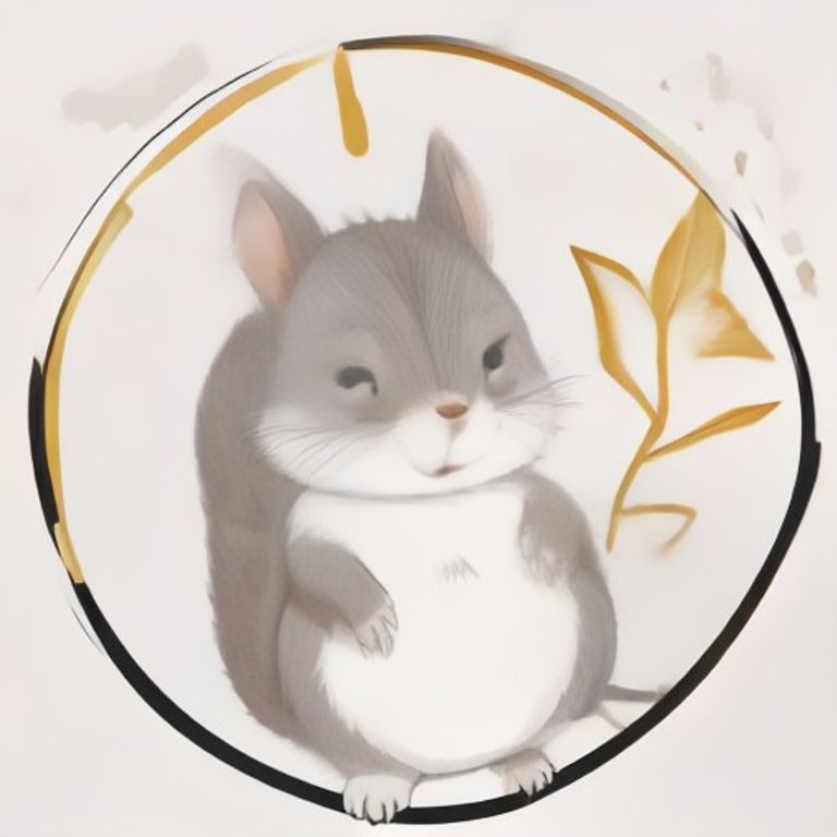 가을 단풍잎 줍는 꼬마 다람쥐