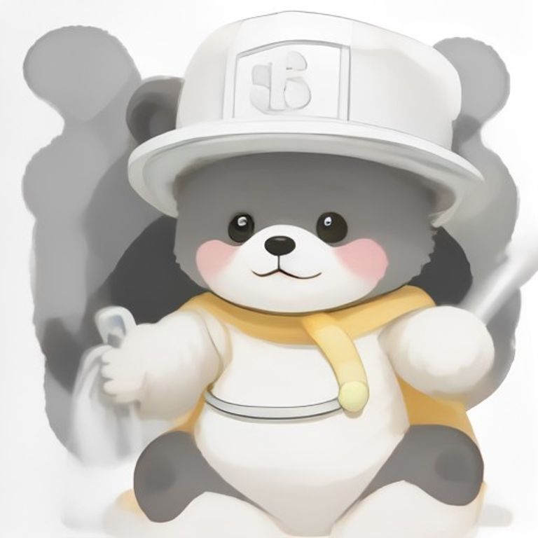 불을 끄는 용감한 아기 곰 소방관