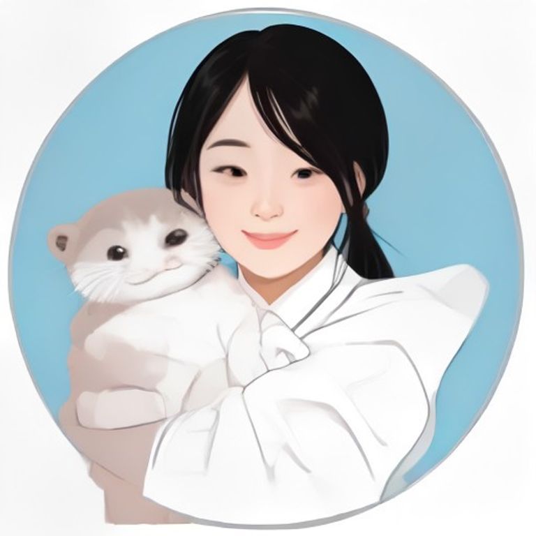 아픈 동물을 보살피는 아기 수달 수의사