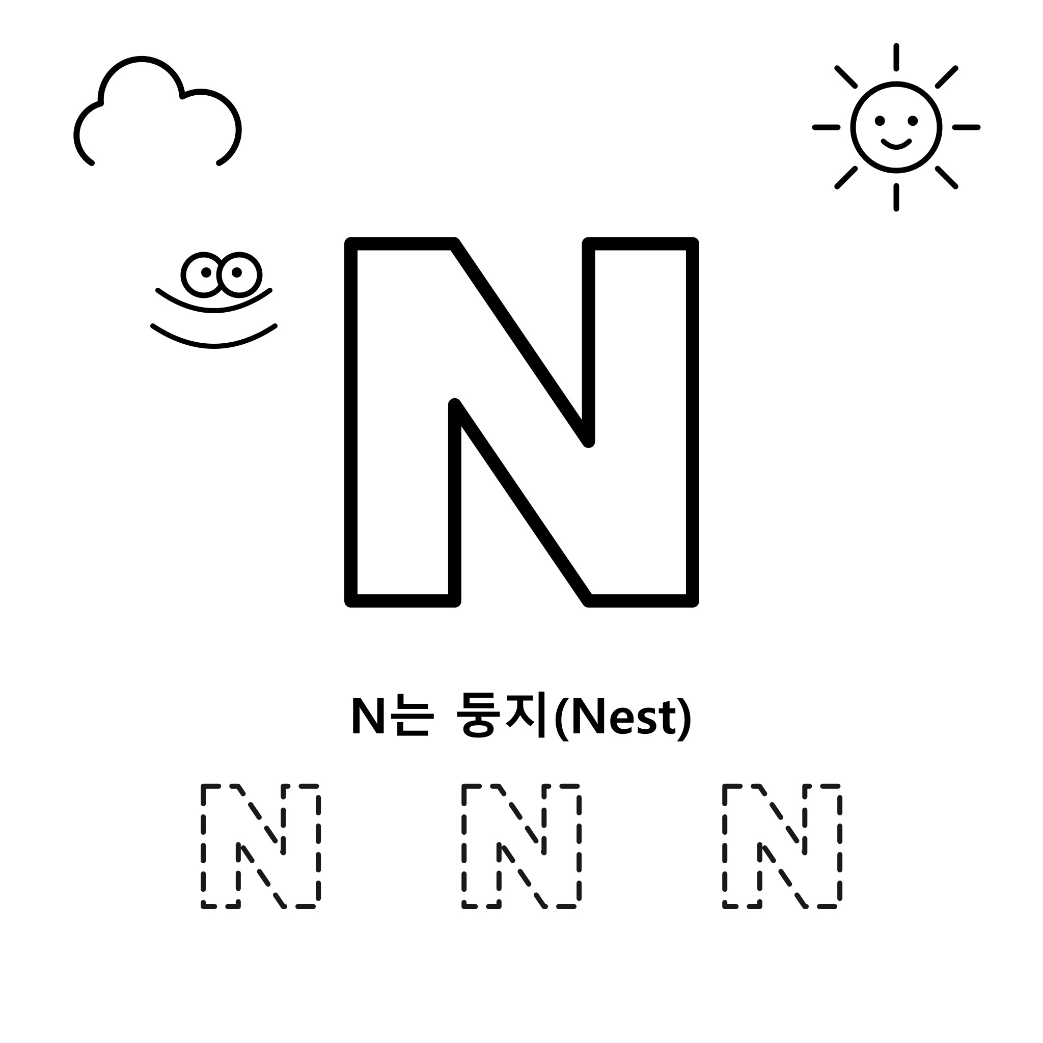 알파벳 N — 둥지(Nest)