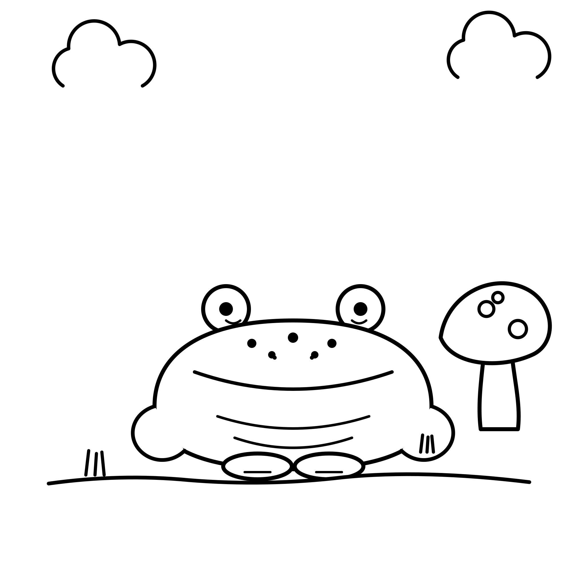 버섯 옆 두꺼비