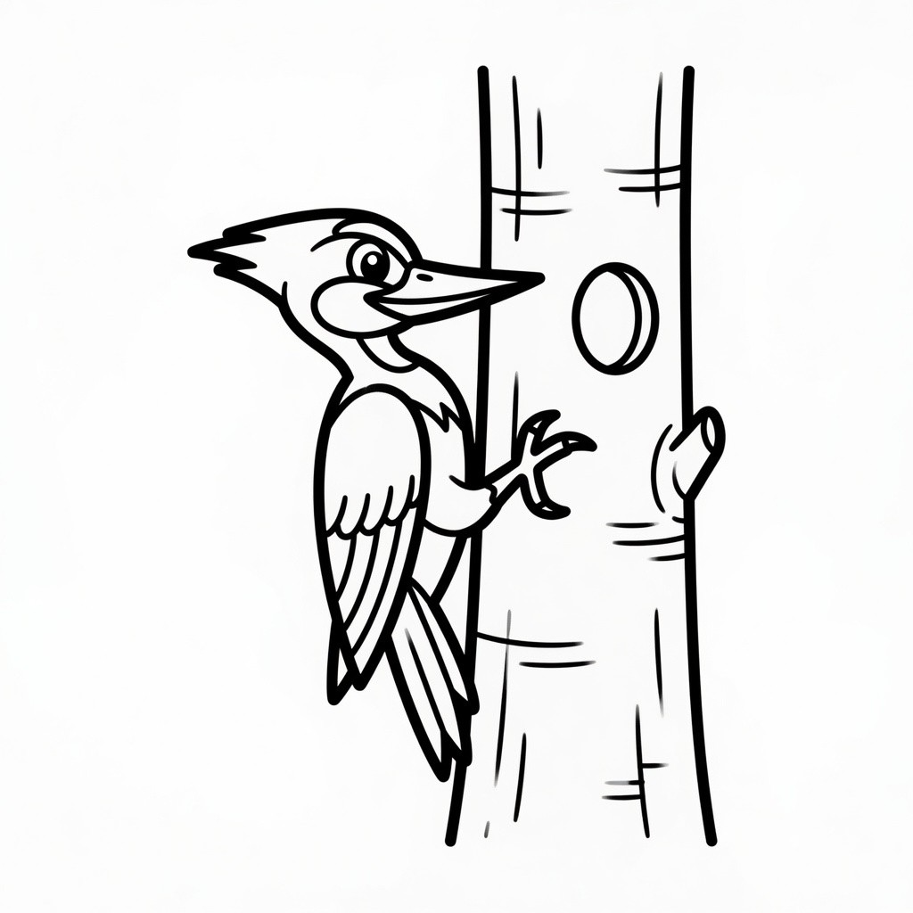 나무 구멍 딱따구리