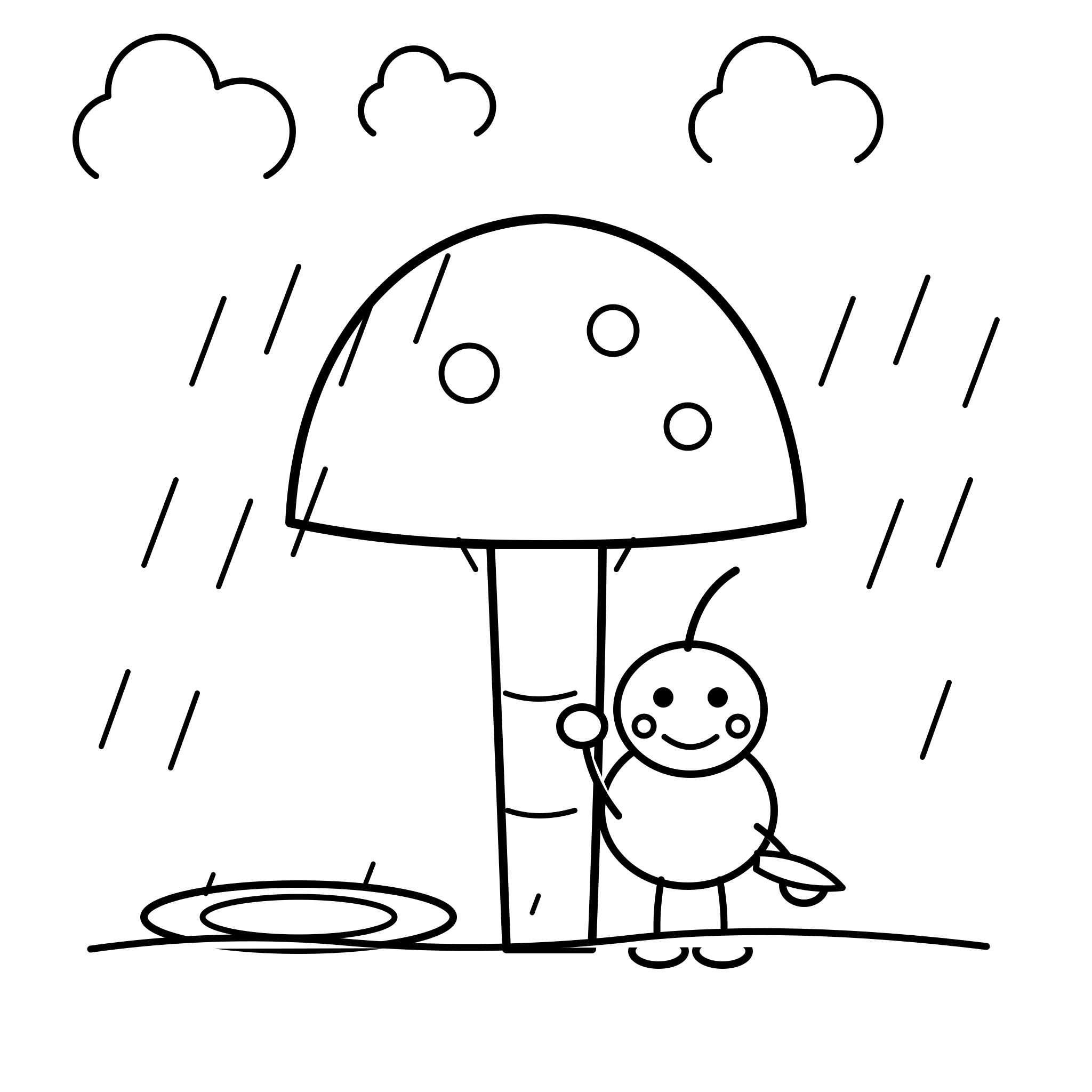 버섯 우산 아기공룡