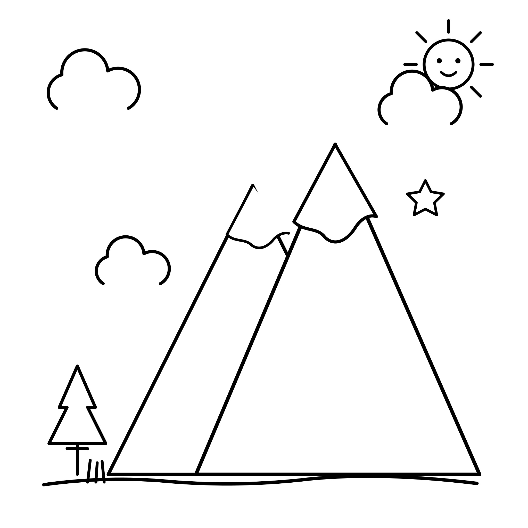 구름 위로 솟은 산