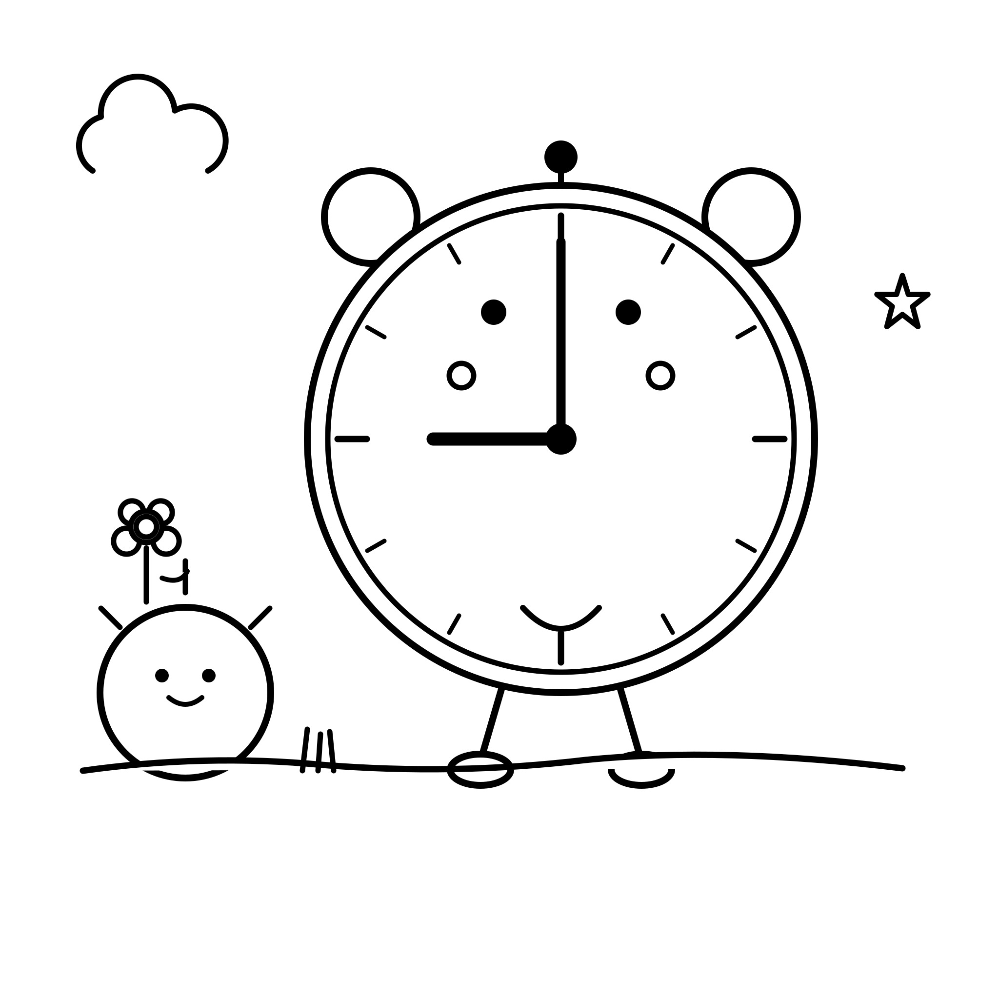 시계 9시 — 아침 인사