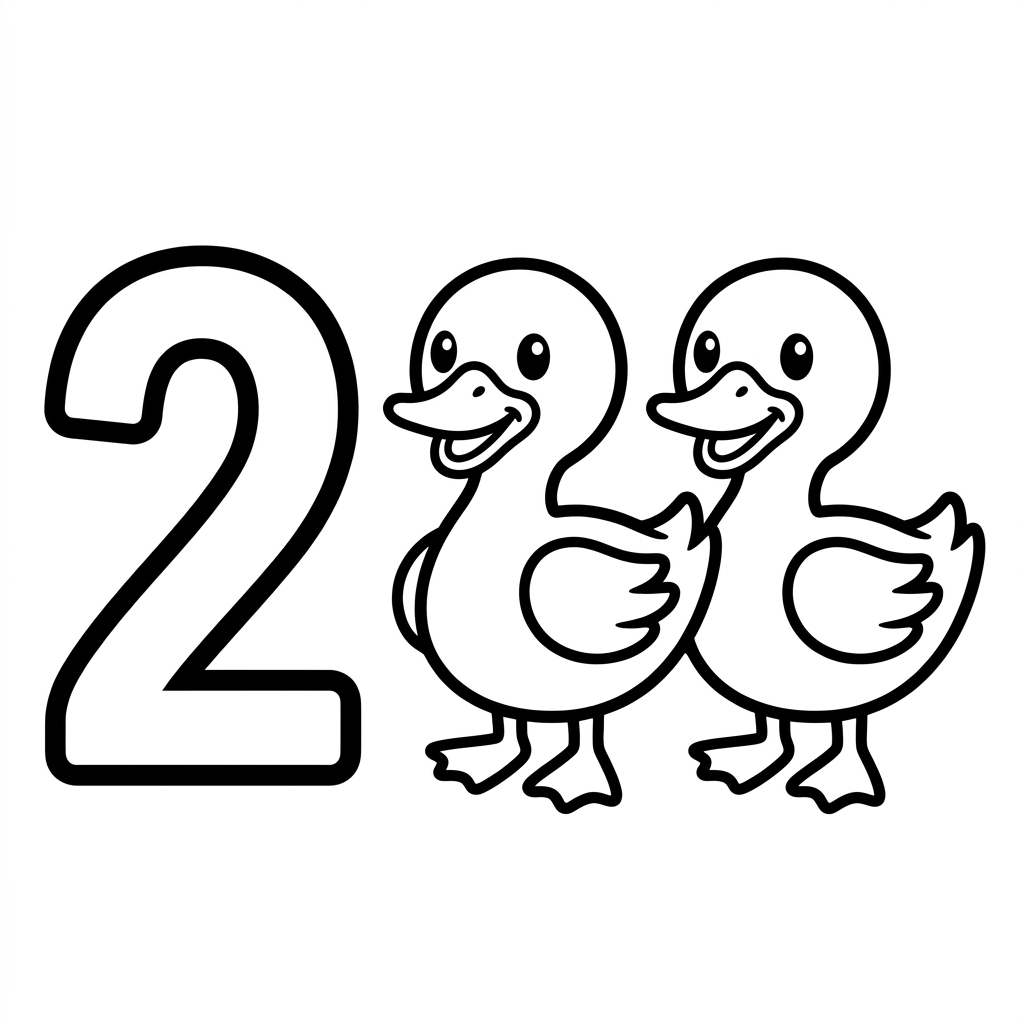아기 오리와 숫자 2