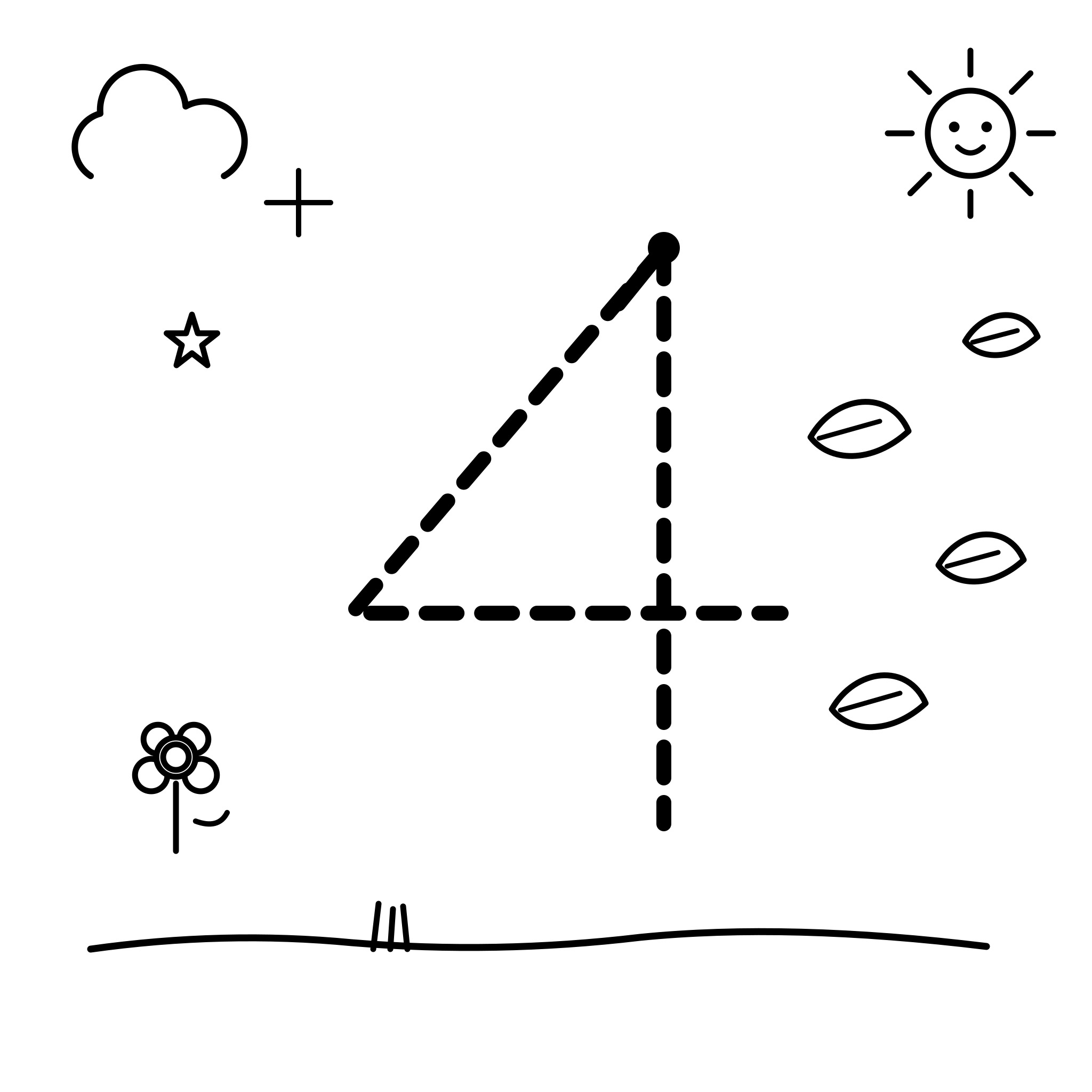 쓰기 연습 4 — 잎 네 장