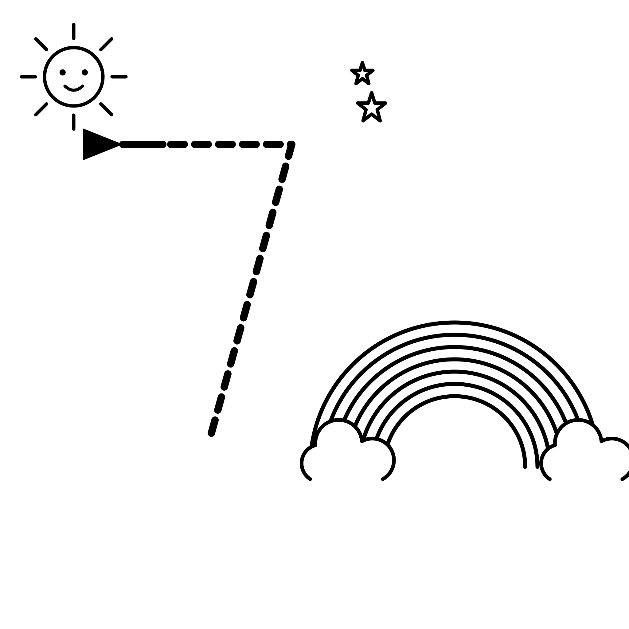 쓰기 연습 7 — 무지개 일곱 색