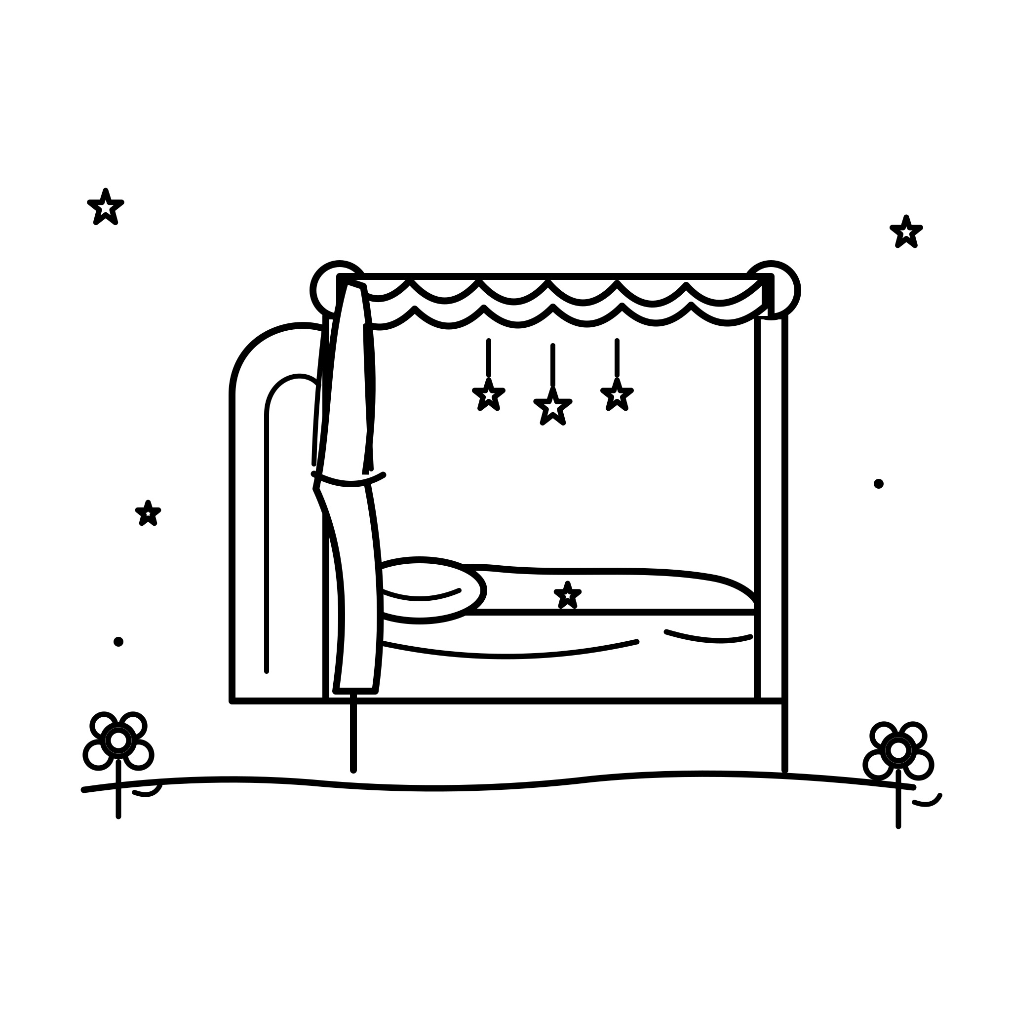 휘장 드리운 공주 침대