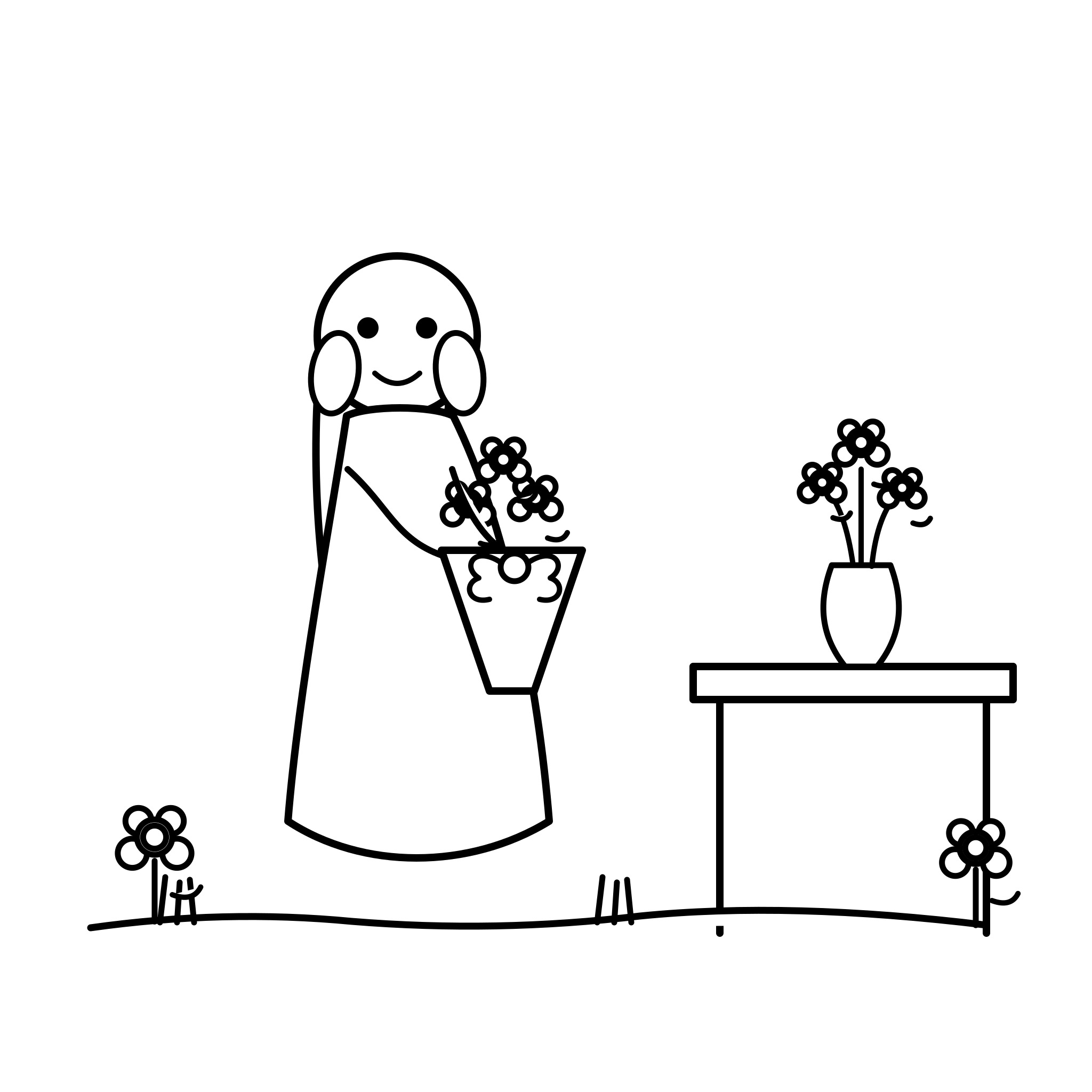 꽃다발 묶는 공주