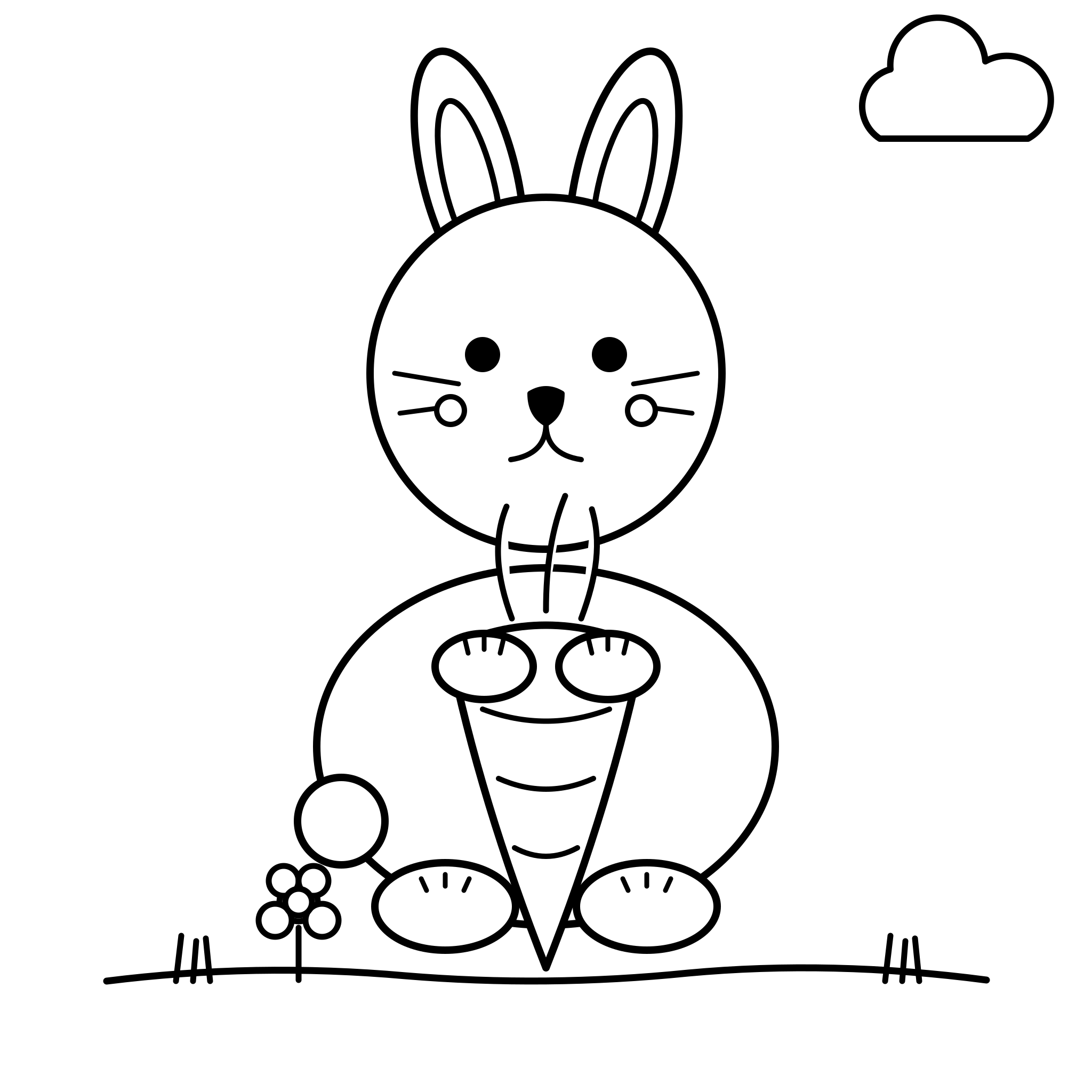 당근을 안은 귀여운 토끼